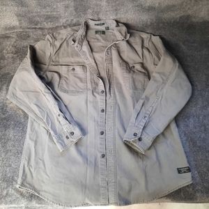 Men's XL Gray Long Sleeve Button Down Shirt